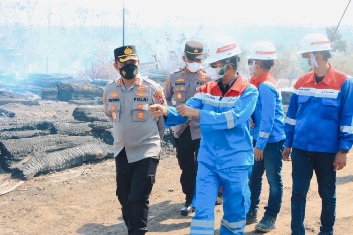 kapolres tuban kunjungi lokasi kebakaran